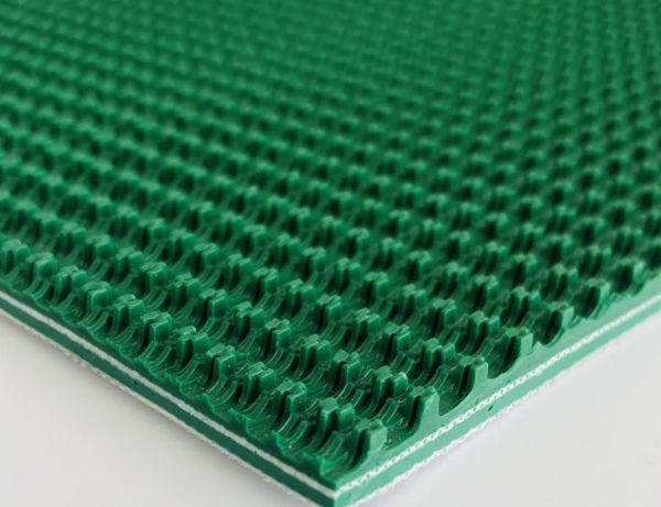 绿色草纹防滑带PVC 工厂贴标机耐磨输送带 爬坡传送带 加工定制